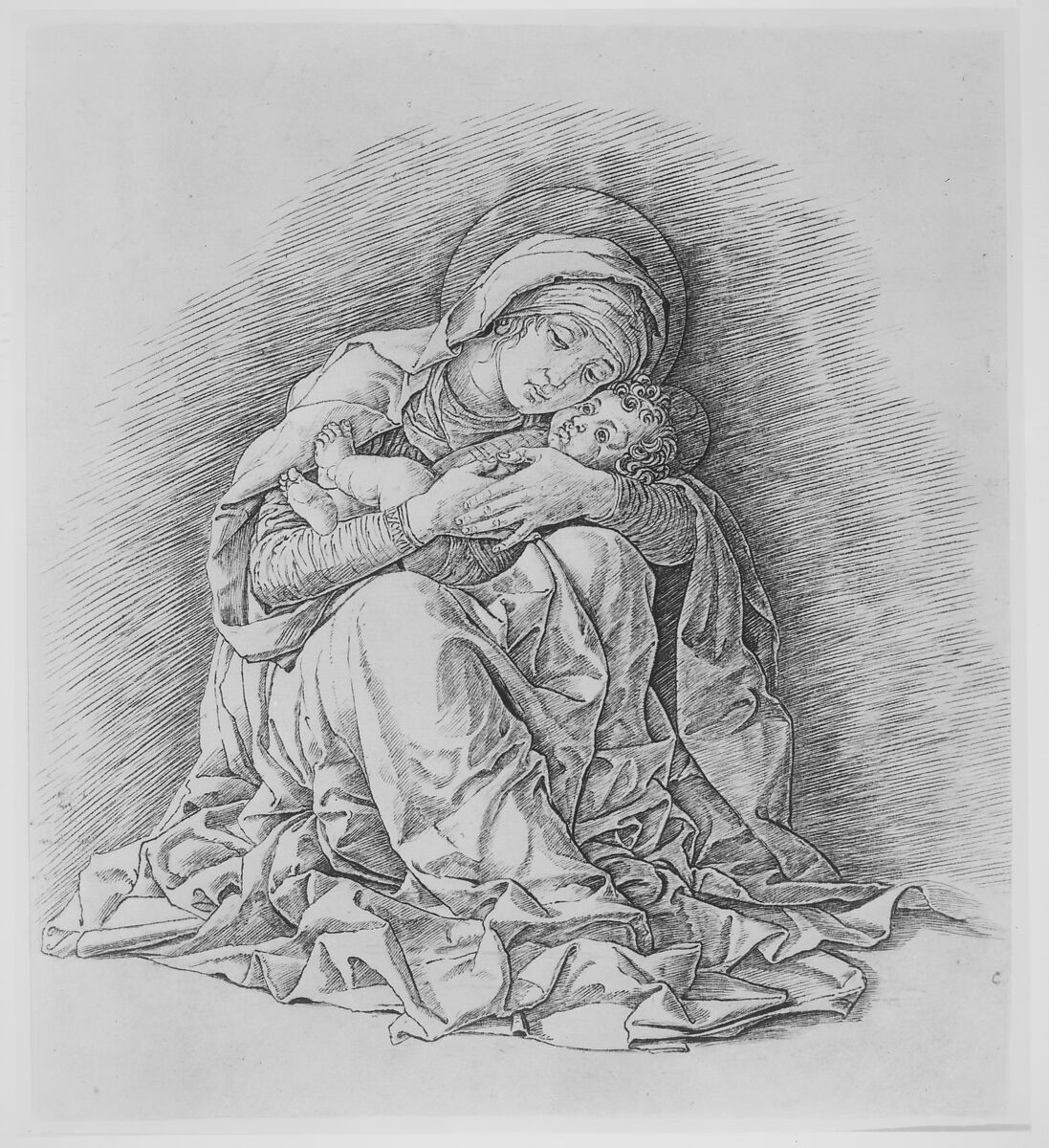 The Virgin and Child, Andrea Mantegna (Italian, Isola di Carturo 1430/31–1506 Mantua), Engraving