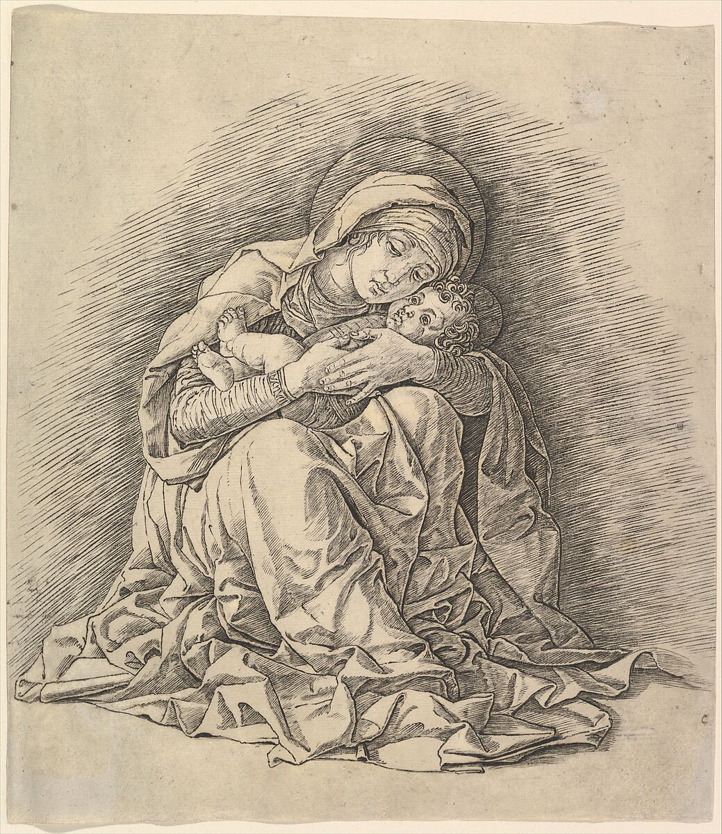 The Virgin and Child, Andrea Mantegna (Italian, Isola di Carturo 1430/31–1506 Mantua), Engraving 