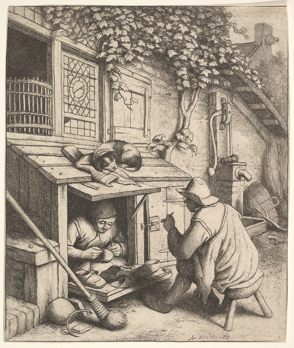 The Shoemaker, Adriaen van Ostade (Dutch, Haarlem 1610–1685 Haarlem), Etching 