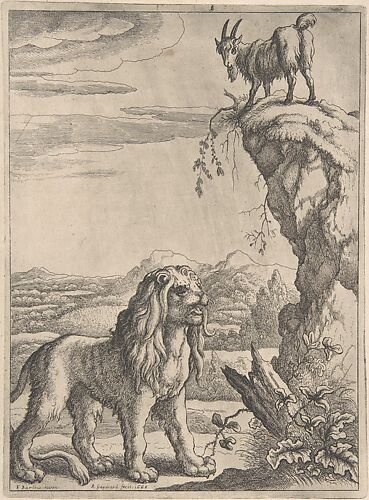 The Lyon and the Kid, from Ogilby's Aesopics