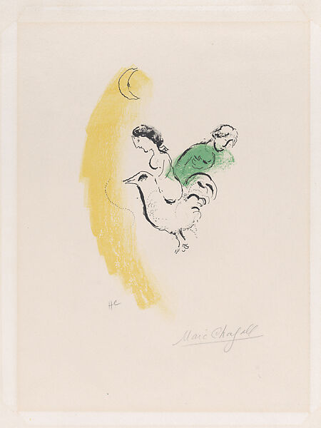 Rooster with Crescent, Marc Chagall (French, Vitebsk 1887–1985 Saint-Paul-de-Vence), Lithograph 
