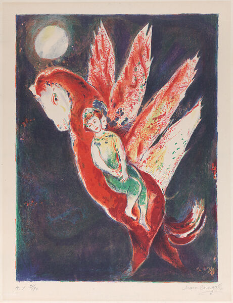 Julnar the Sea-Born and her Son King Badr Basim of Persia, Marc Chagall (French, Vitebsk 1887–1985 Saint-Paul-de-Vence), Color lithograph 