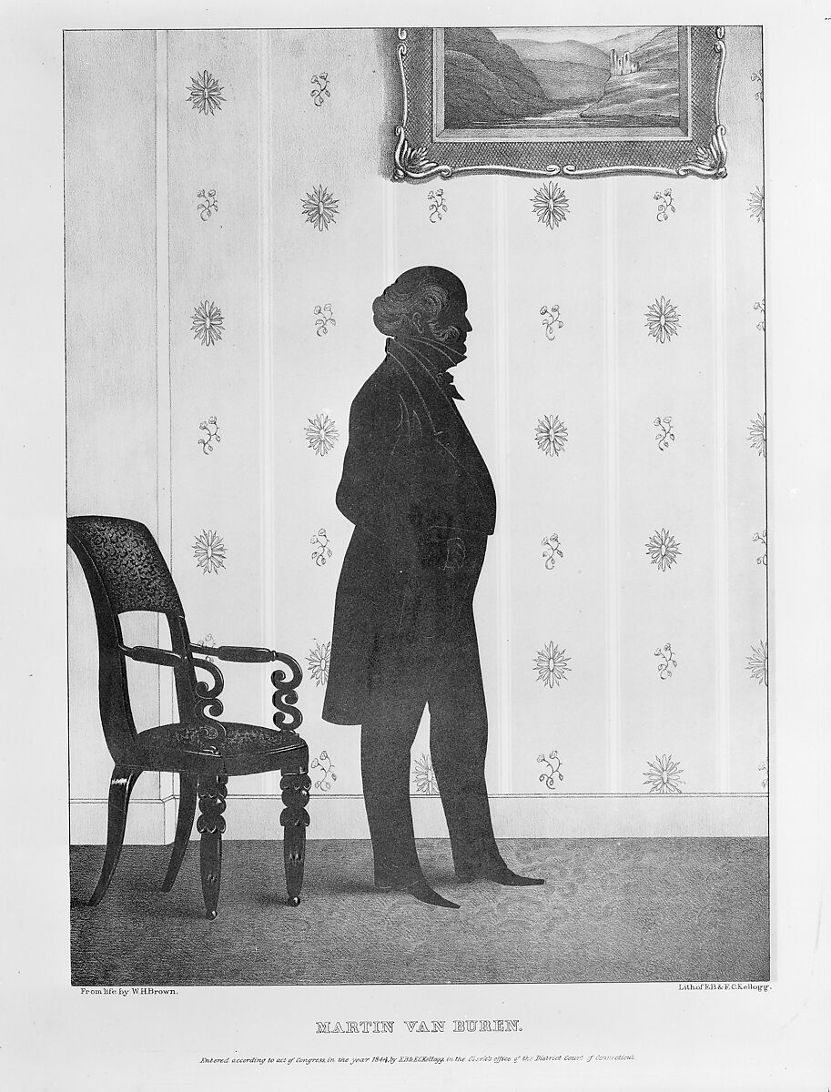 Silhouette Portrait of Martin Van Buren, William Henry Brown (American, Charleston, South Carolina 1808–1883 Charleston, South Carolina), Lithograph with tint stone 