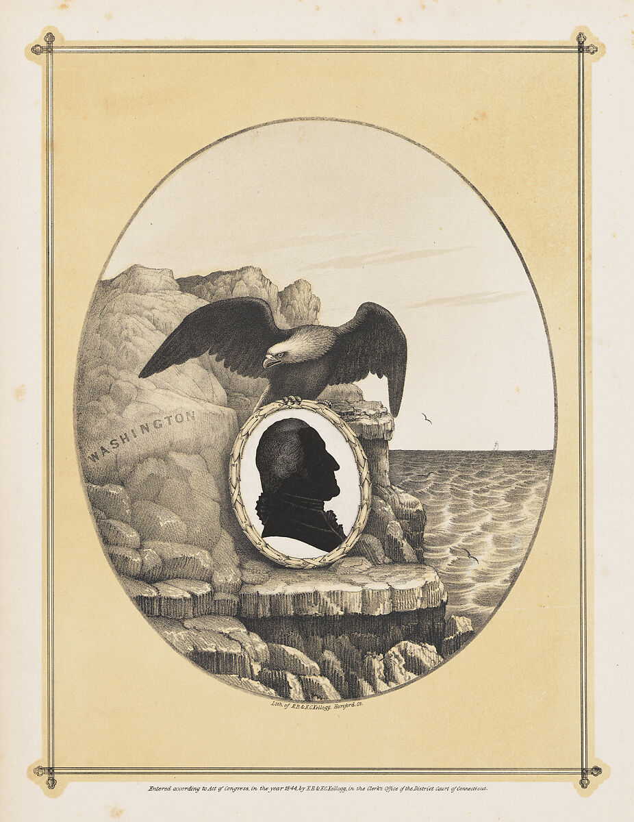 Silhouette Portrait of George Washington, William Henry Brown (American, Charleston, South Carolina 1808–1883 Charleston, South Carolina), Lithograph with tint stone 