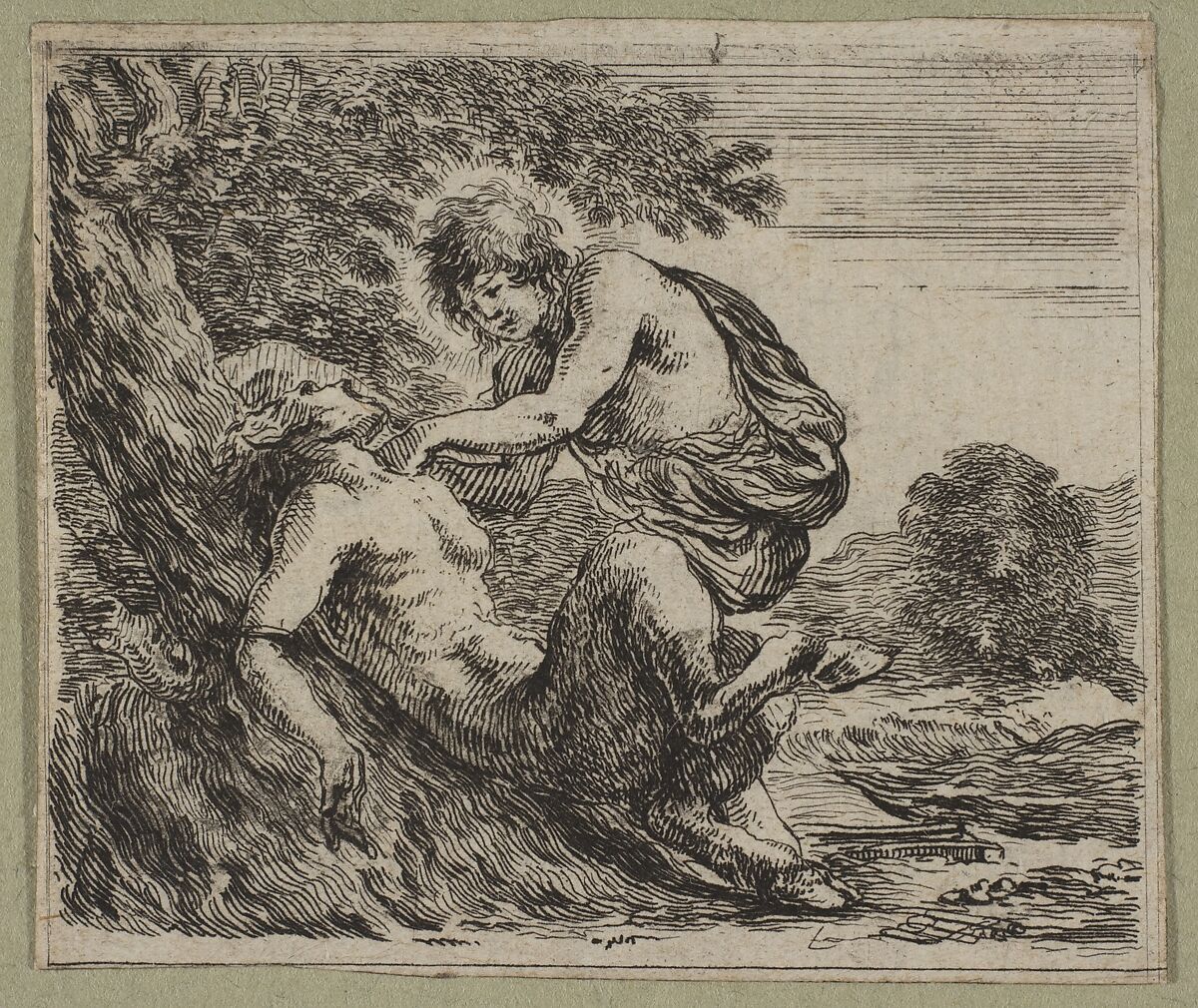 Apollon et Marsyas, Etched by Stefano della Bella (Italian, Florence 1610–1664 Florence), Etching, first state 