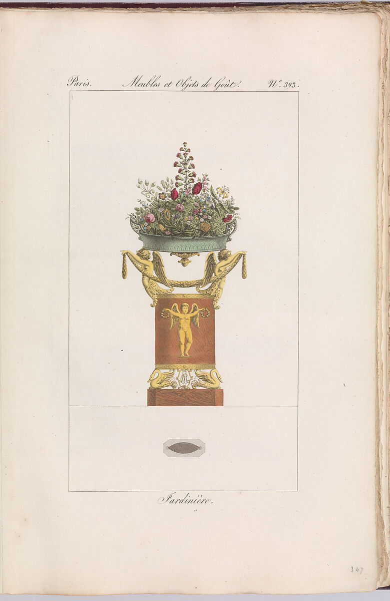 Collection de Meubles et Objets de Goût, vol. 2, Edited by Pierre de La Mésangère (French, Pontigné 1761–1831 Paris), Hand-colored engraving 
