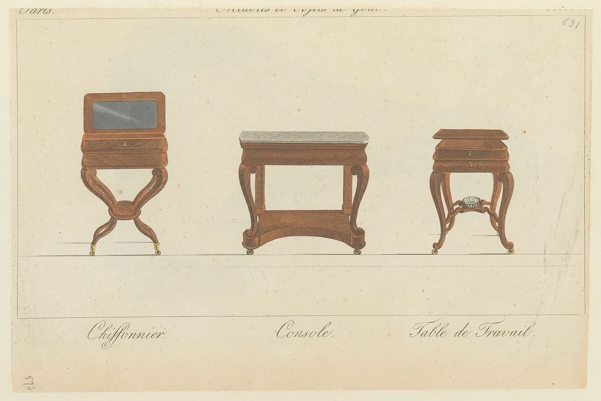 Collection de Meubles et Objets de Goût, vol. 3, Pierre de La Mésangère  French, Engraving, hand-colored