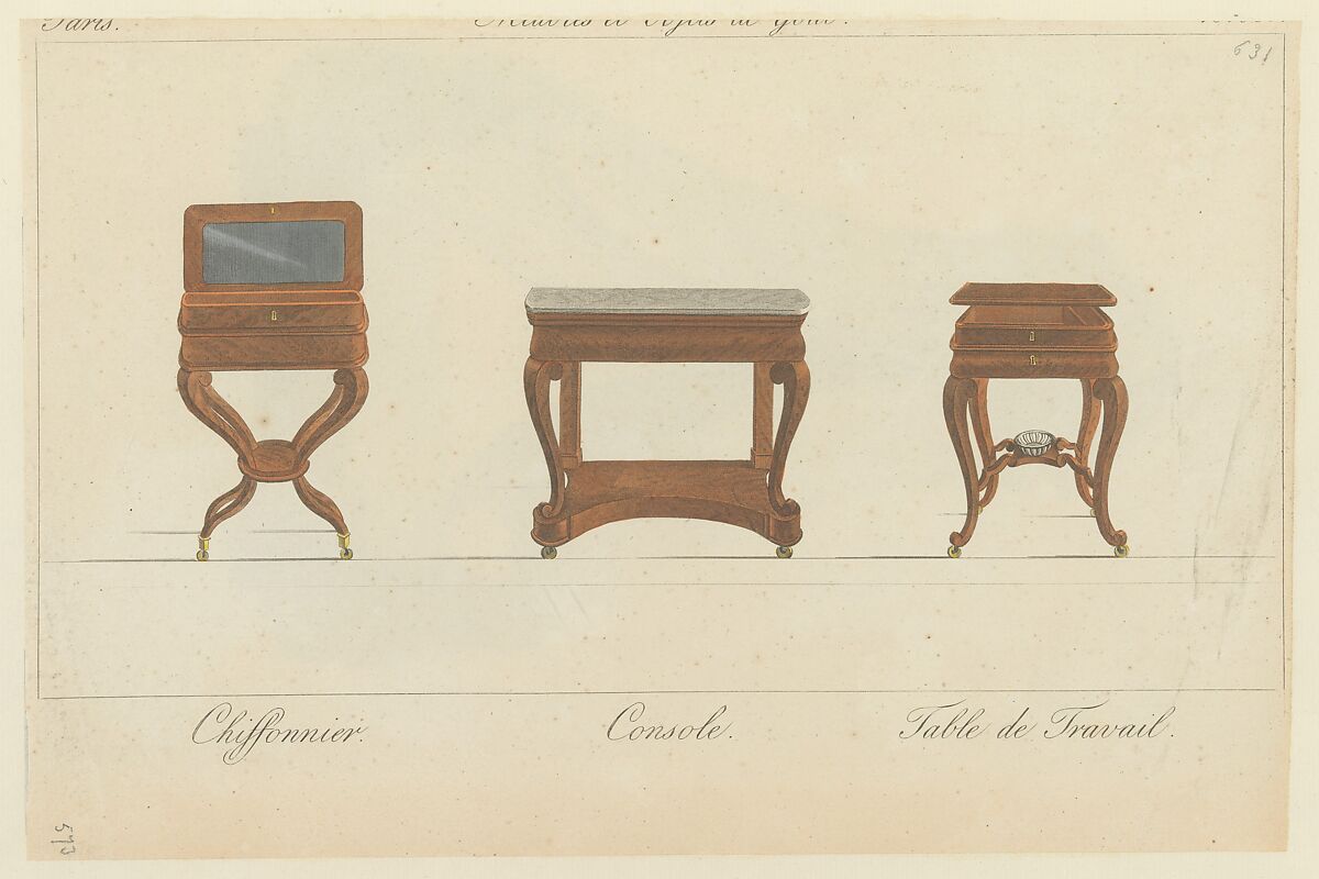 Collection de Meubles et Objets de Goût, vol. 3, Edited by Pierre de La Mésangère (French, Pontigné 1761–1831 Paris), Engraving, hand-colored 