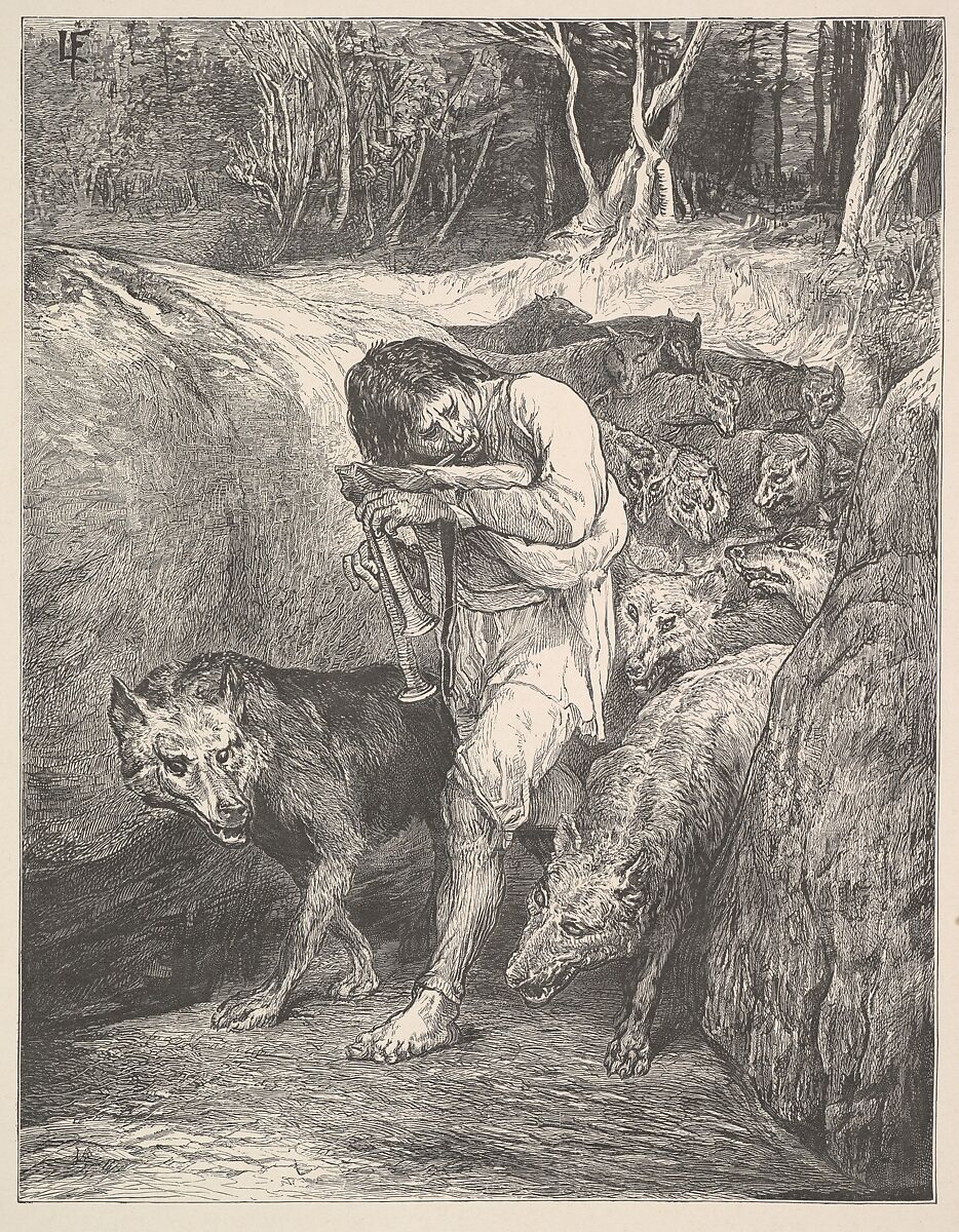 The Wolf-Charmer, Designed by John La Farge (American, New York 1835–1910 Providence, Rhode Island), Wood engraving 