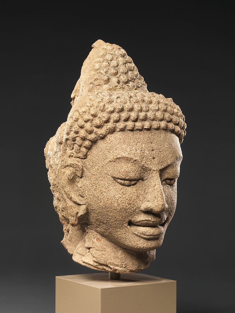 Head of Buddha, Stucco, Thailand (Ratchaburi Province)