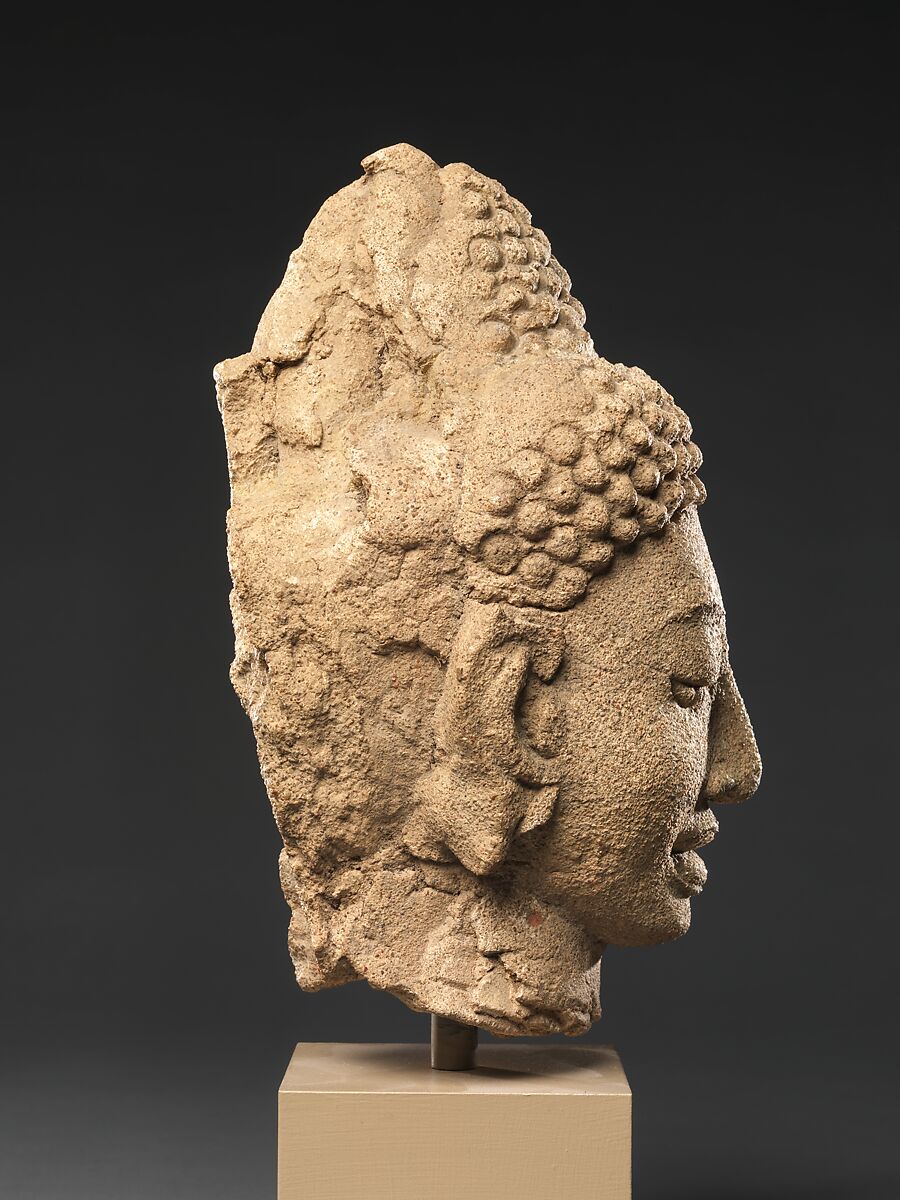 Head of Buddha, Stucco, Thailand (Ratchaburi Province)