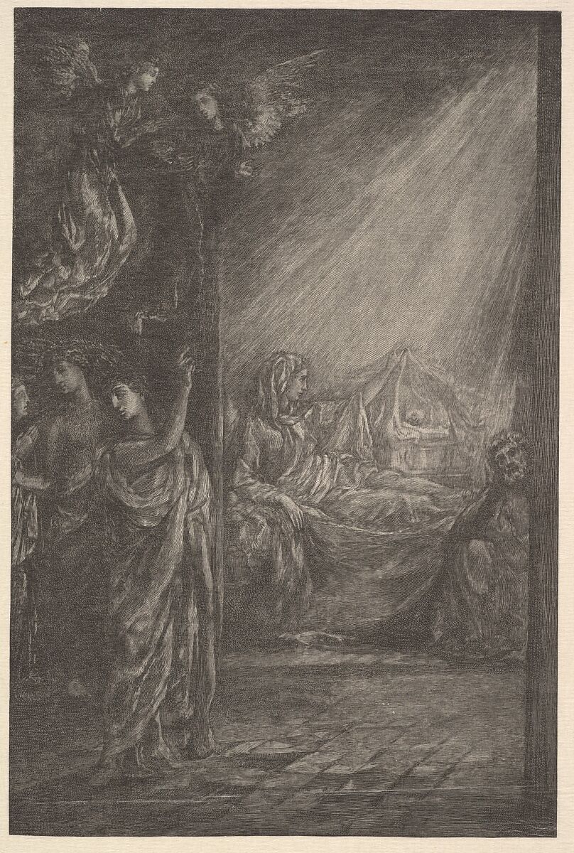 The Nativity, John La Farge (American, New York 1835–1910 Providence, Rhode Island), Wood engraving on Japan tissue 