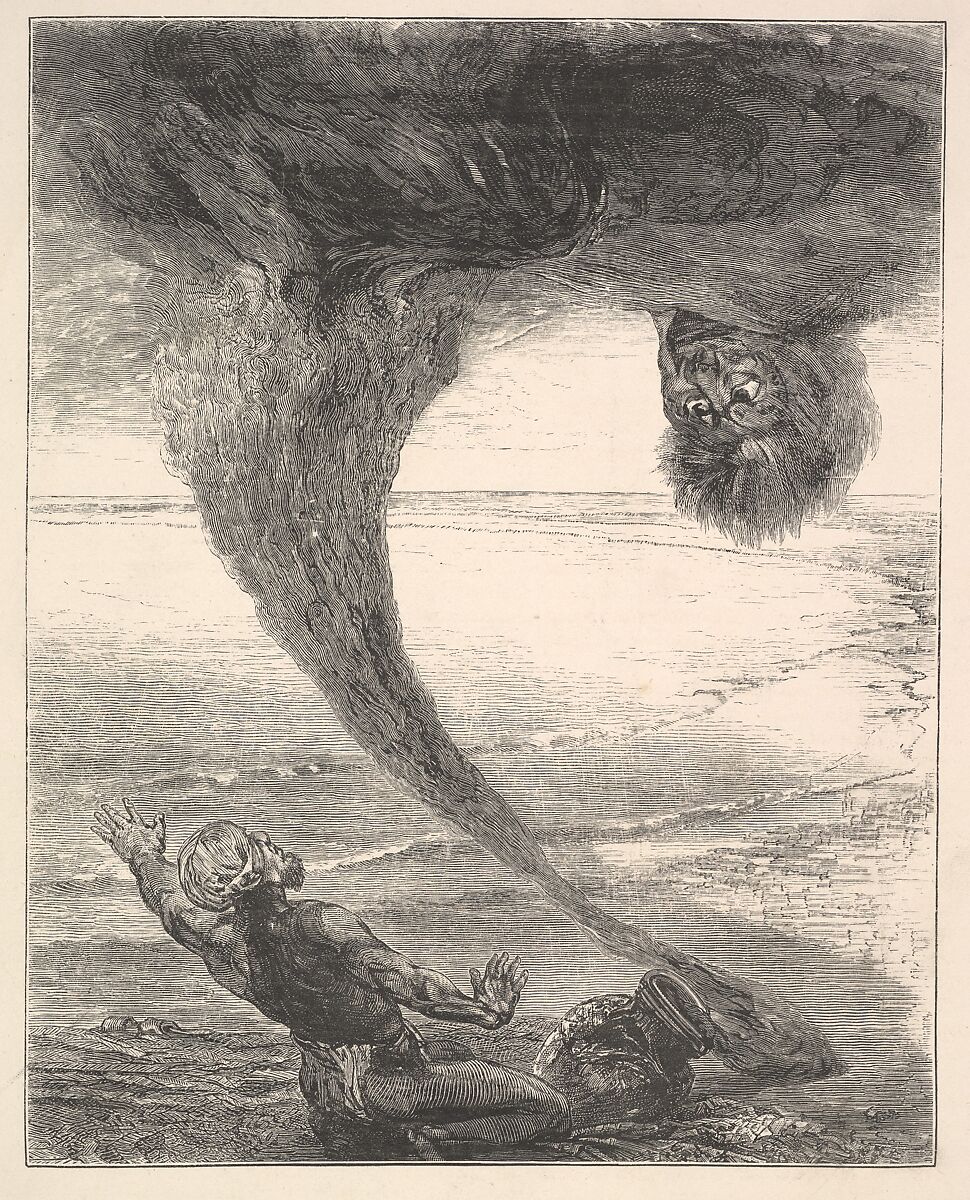 The Fisherman and the Afrite (or Genie), Designed by John La Farge (American, New York 1835–1910 Providence, Rhode Island), Wood engraving 