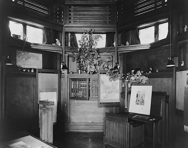 Frank Lloyd Wright Studio, Library, Frank Lloyd Wright  American, Platinum print