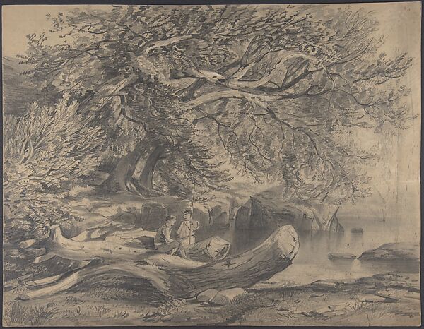 Two Men Resting by a Lake (recto); Studies for Soldiers Mounted on Horseback (verso)