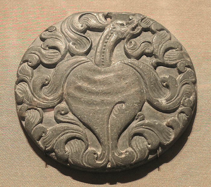 Box Lid with a Flower Bud, Stone, Pakistan (ancient region of Gandhara) 