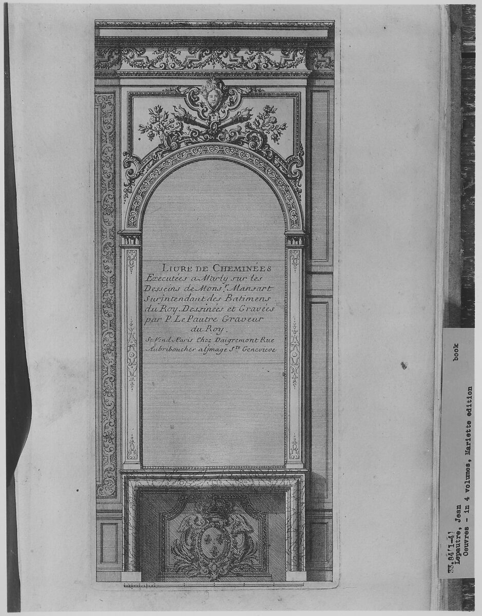 Oeuvres, Vol. I, Jean Le Pautre (French, Paris 1618–1682 Paris), Etching