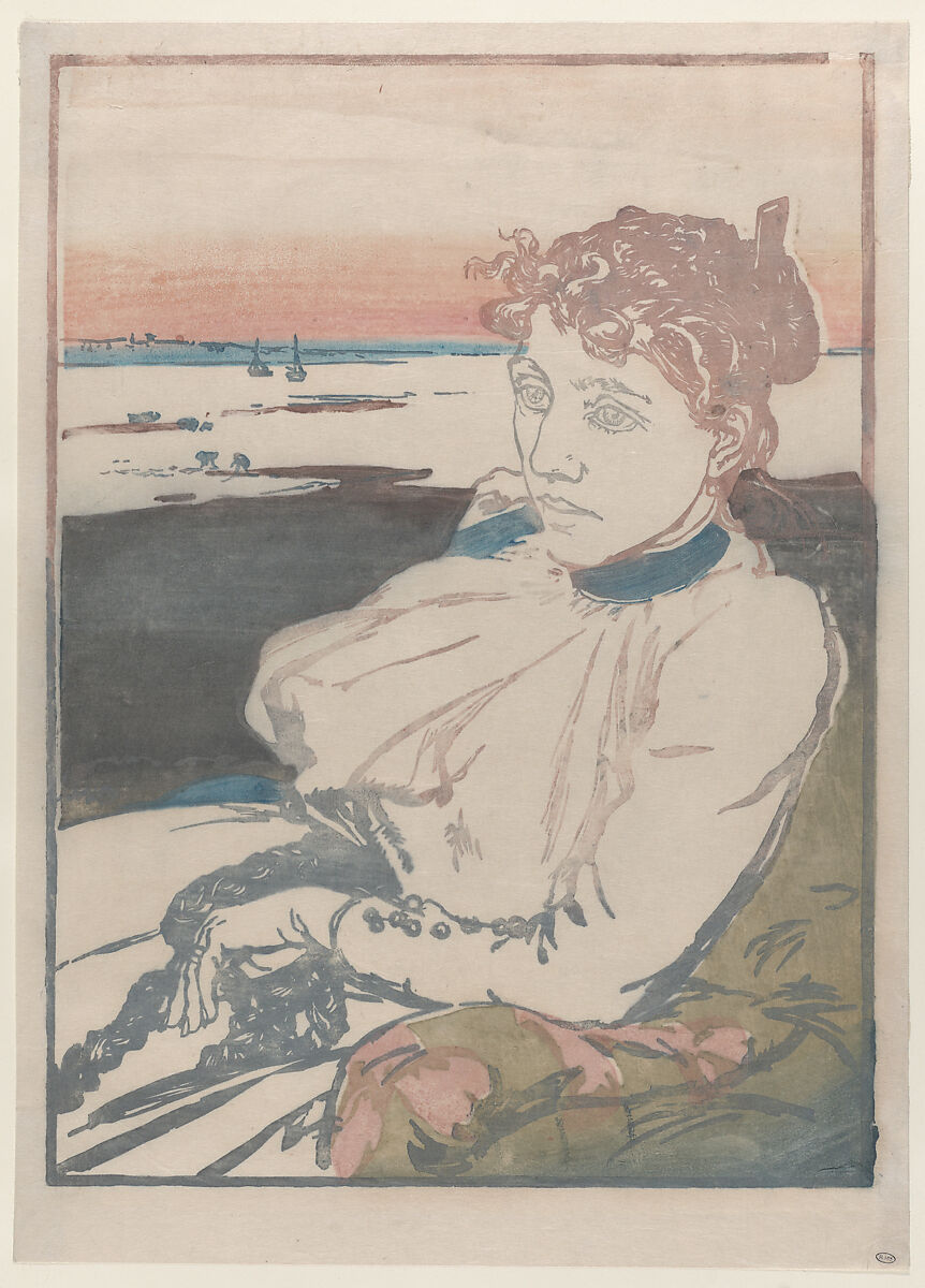 Convalescent, Mme Lepère, Auguste-Louis Lepère (French, Paris 1849–1918 Domme), Color woodcut from four blocks; second state of two 