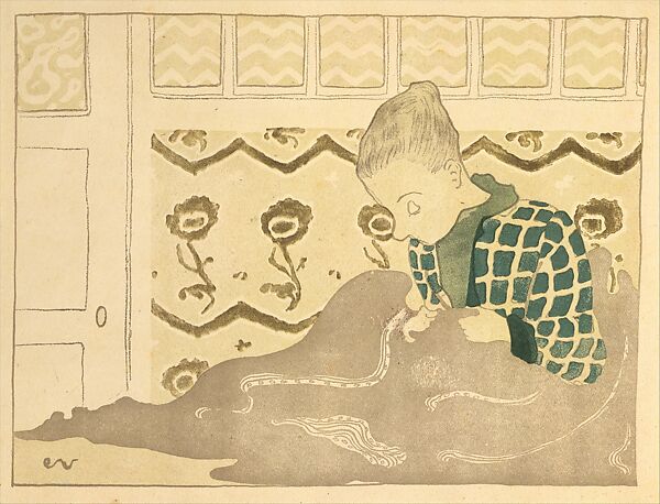 The Seamstress, Edouard Vuillard (French, Cuiseaux 1868–1940 La Baule), Color lithograph, wood engraving, and woodcut
