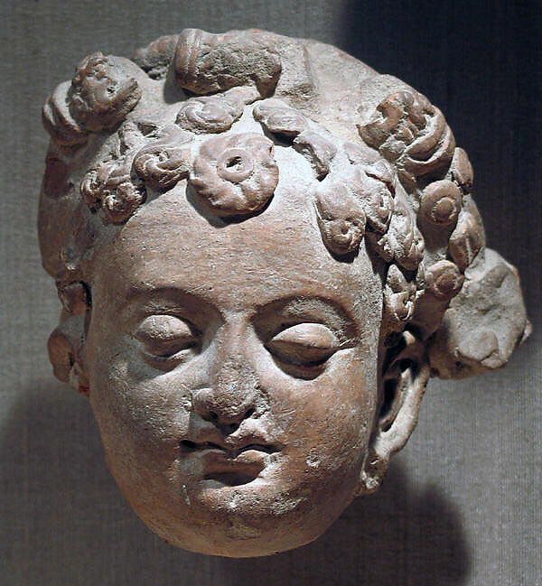 Head of a Female Figure, Clay or terracotta, India (Jammu and Kashmir, possibly Akhnur) 
