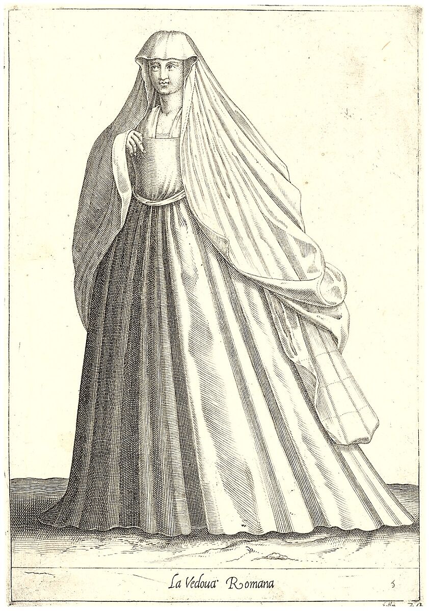 La Vedova Romana, Attributed to Pietro Bertelli (Italian, active Padua, ca. 1571–1621), Engraving