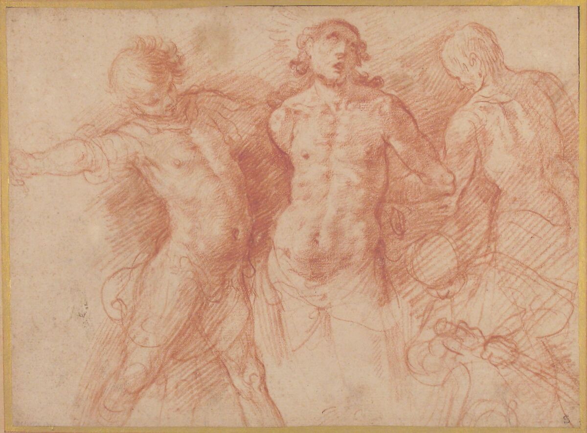 The Flagellation of Christ, Bernardo Cavallino (Italian, Naples 1616–1656 Naples), Red chalk