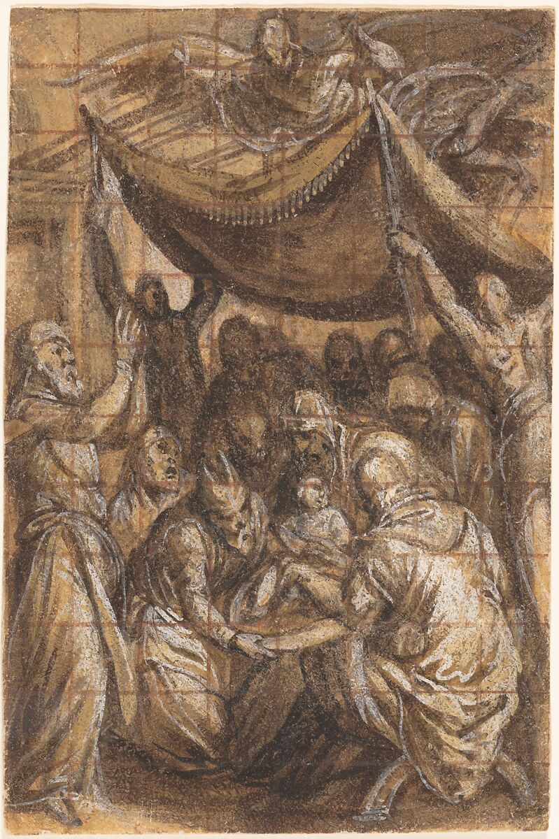 The Circumcision, Hans Mielich (German, Munich 1516–1573 Munich), Brush and brown ink, brown wash, white and yellowish bodycolor