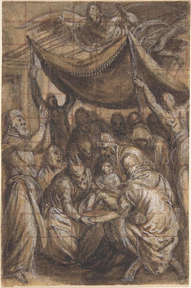 The Circumcision, Hans Mielich (German, Munich 1516–1573 Munich), Brush and brown ink, brown wash, white and yellowish bodycolor 