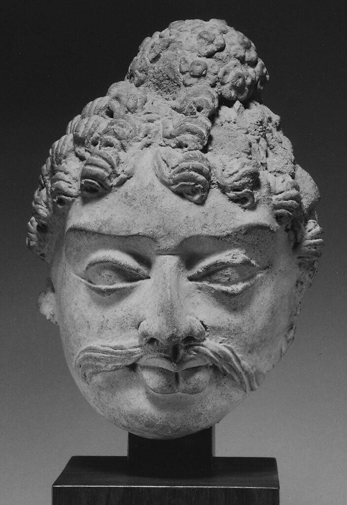Head of a Male Figure, Clay, India (Jammu and Kashmir, possibly Akhnur) 