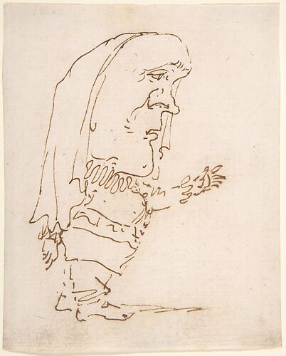 Caricature of a Man Pointing