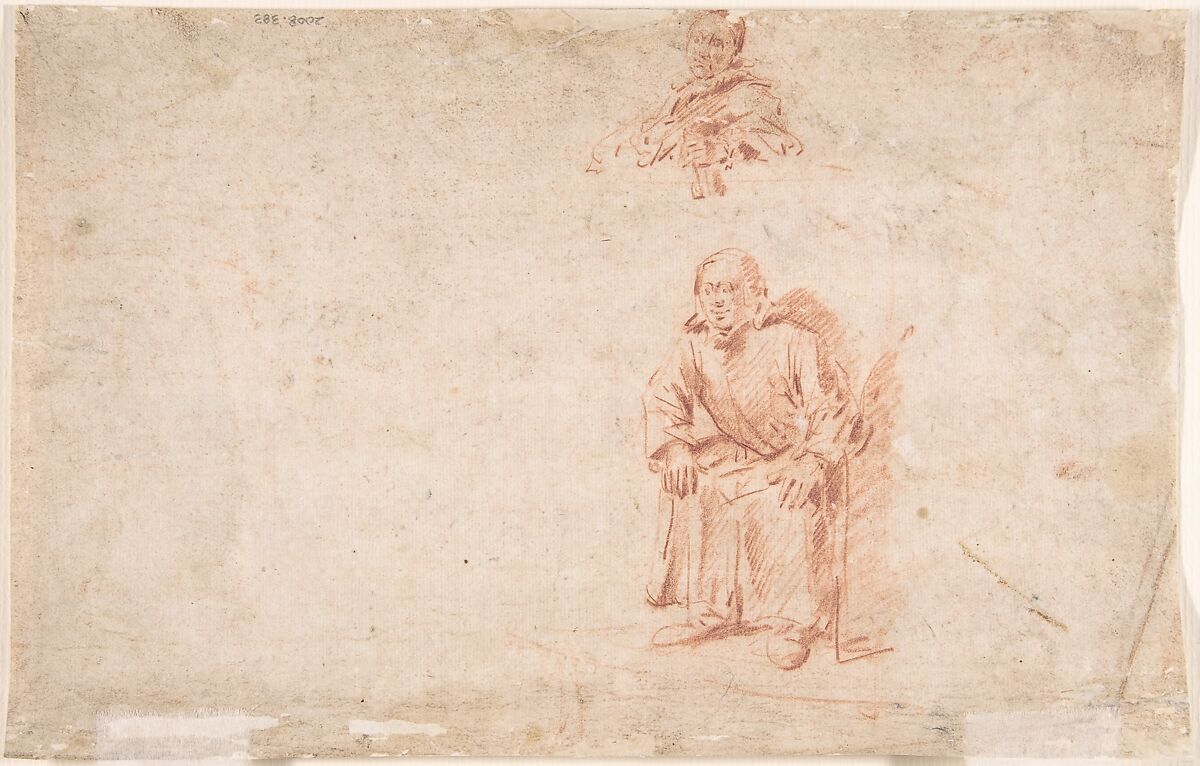 Two Men Before a Judge in a Crowded Courtroom, Egbert Jasperszoon van Heemskerck I (Dutch, Haarlem 1634/35–1704 London (active England)), Red chalk heightened with white chalk