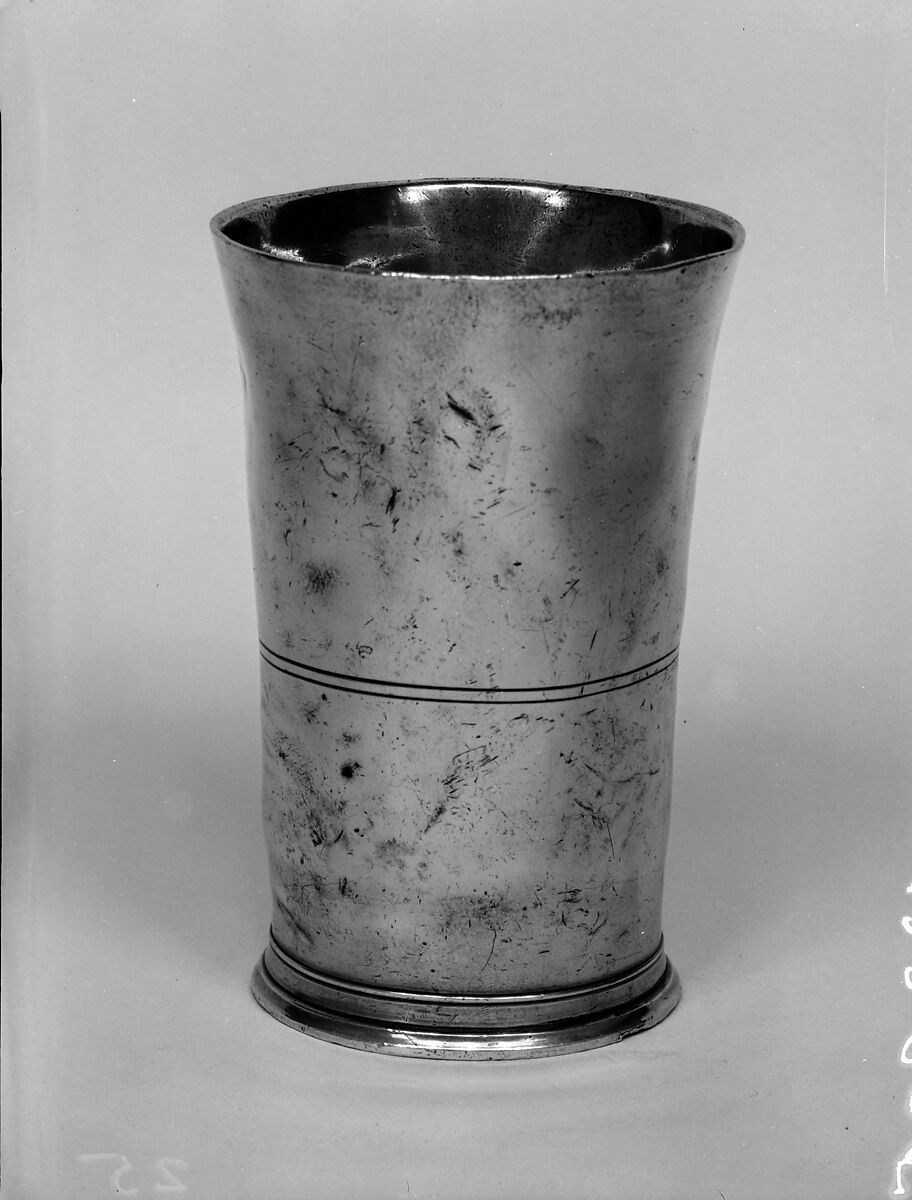 Beaker, Thomas Danforth Boardman (1784–1873), Pewter, American 