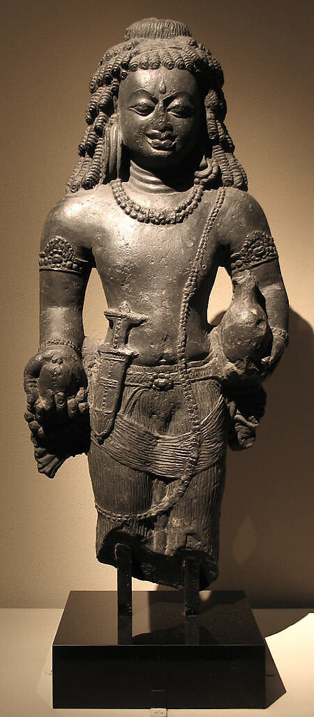 Standing Male Deity (possibly Shiva), Stone, India (Bihar) 