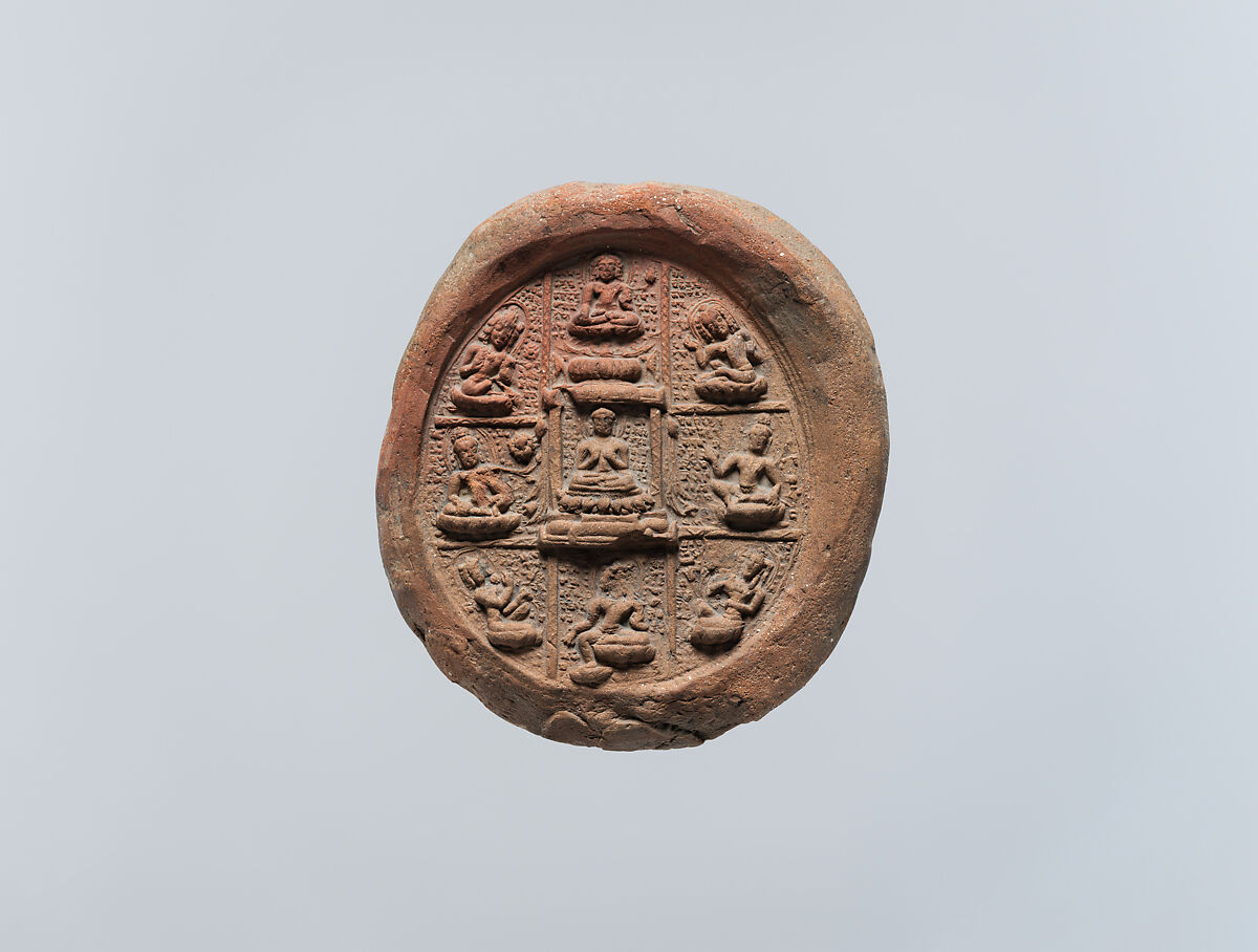 Molded Plaque Depicting a Mandala of the Eight Bodhisattvas, Terracotta, India (probably Uttar Pradesh) 