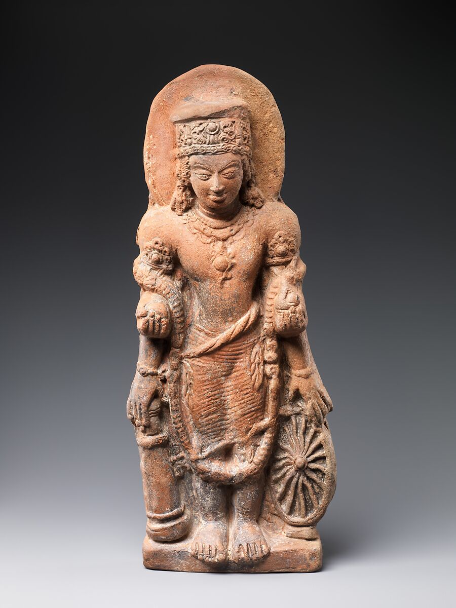 Standing Four-Armed Vishnu, Terracotta, India (Uttar Pradesh) 