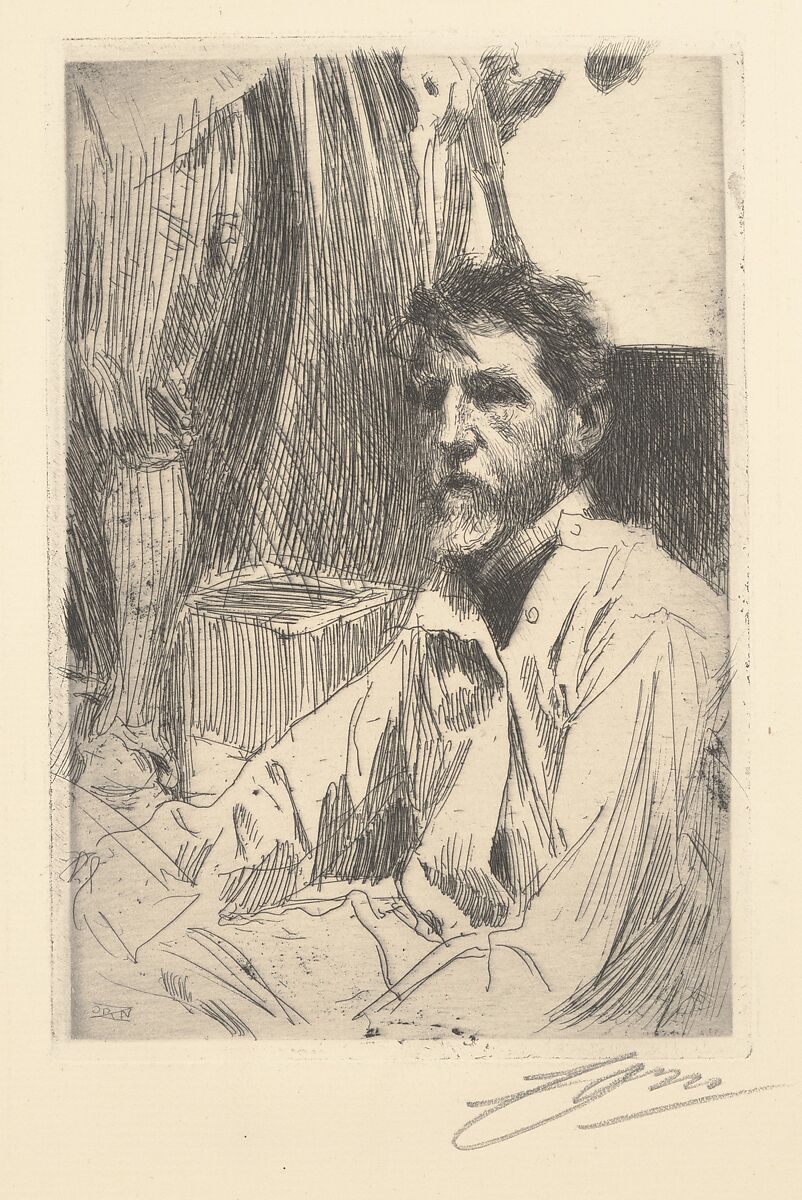 Augustus Saint Gaudens, Anders Zorn (Swedish, Mora 1860–1920 Mora), Etching, second state of two 