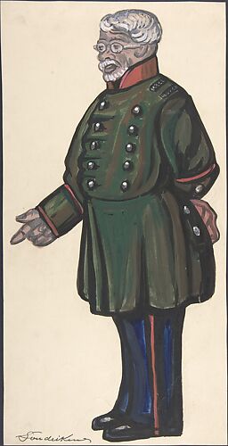 Old man in a green military coat