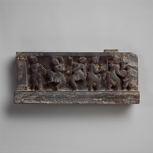 Stair Riser: Dionysian Scene with Musicians and Dancers