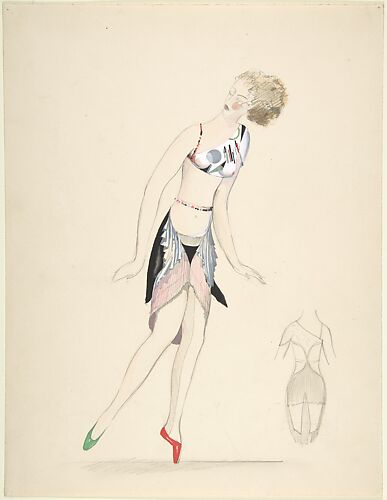 Female dancer in cubist costume