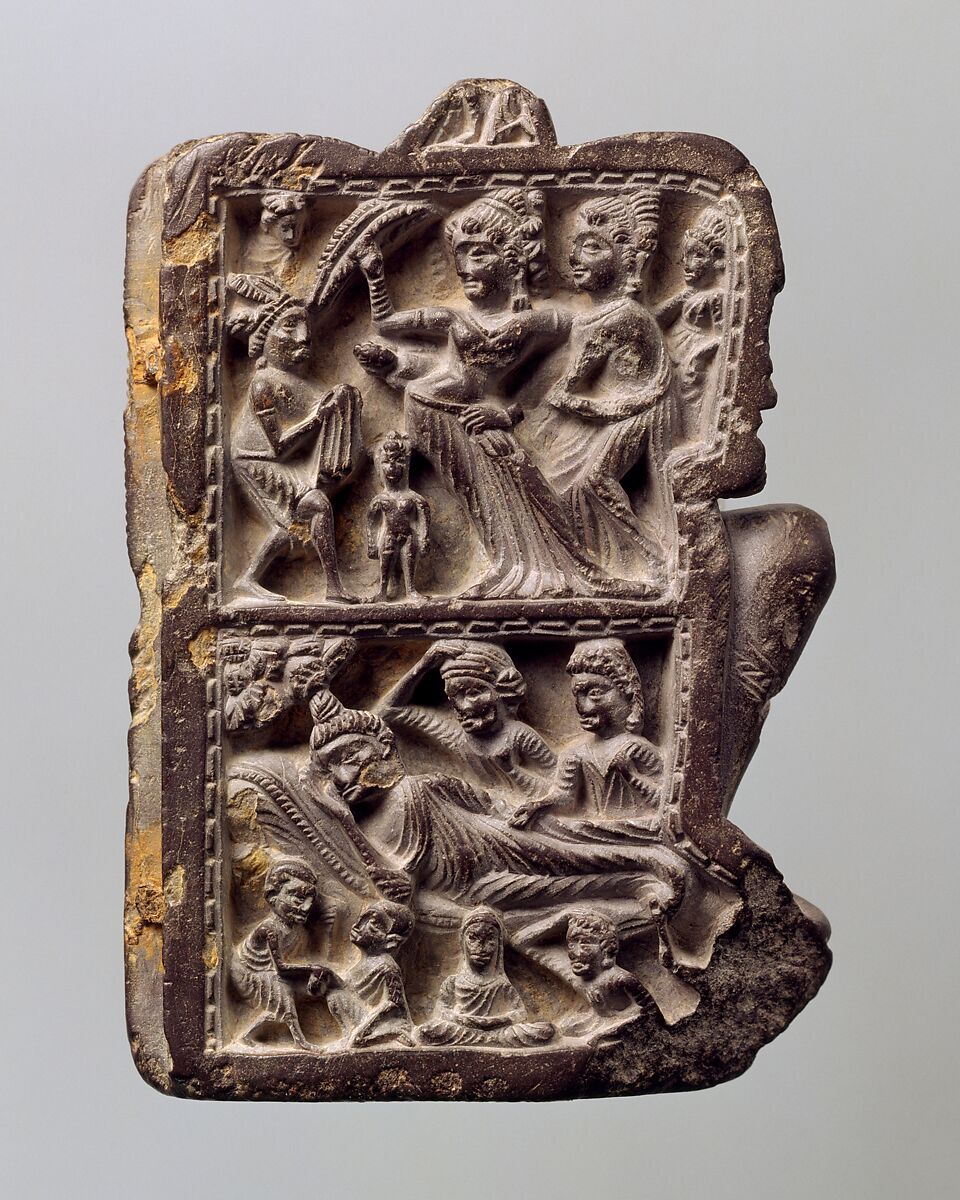 Panel of a Portable Shrine, Phyllitic brown schist, Pakistan (ancient region of Gandhara) 