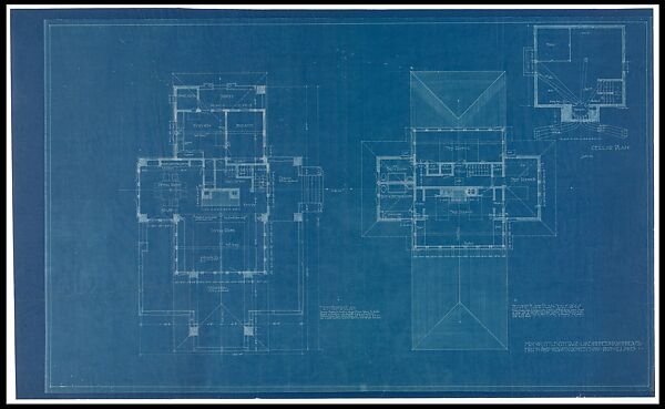 Francis W. Little House: Cottage plans, Frank Lloyd Wright (American, Richland Center, Wisconsin 1867–1959 Phoenix, Arizona) and Studio, Graphite 