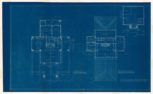 Francis W. Little House: Cottage plans, Frank Lloyd Wright (American, Richland Center, Wisconsin 1867–1959 Phoenix, Arizona) and Studio, Graphite