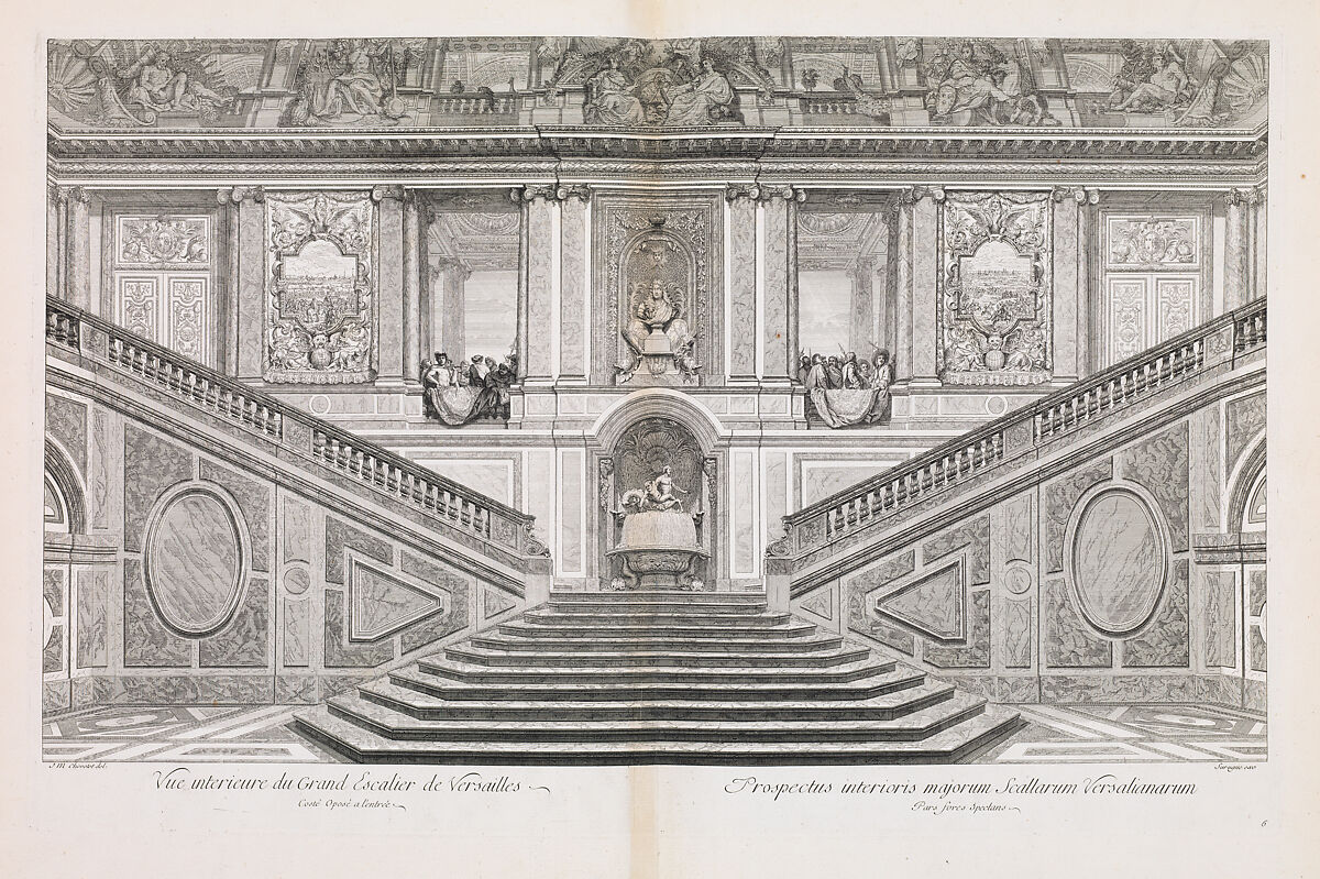 Grand Escalier du Chateau de Versailles dit Escalier des Ambassadeurs, Designed by Charles Le Brun (French, Paris 1619–1690 Paris), Engraving, etching