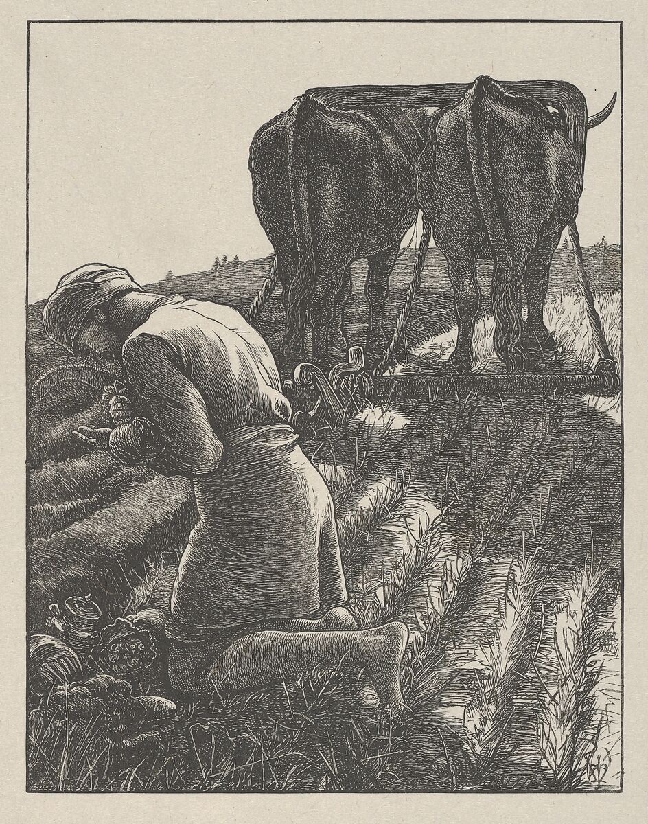 The Hidden Treasure (The Parables of Our Lord and Saviour Jesus Christ), After Sir John Everett Millais (British, Southampton 1829–1896 London), Wood engraving; proof 