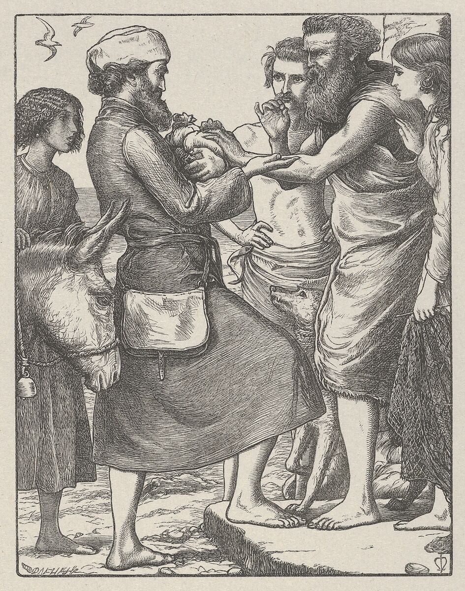 The Pearl of Great Price (The Parables of Our Lord and Saviour Jesus Christ), After Sir John Everett Millais (British, Southampton 1829–1896 London), Wood engraving; proof 