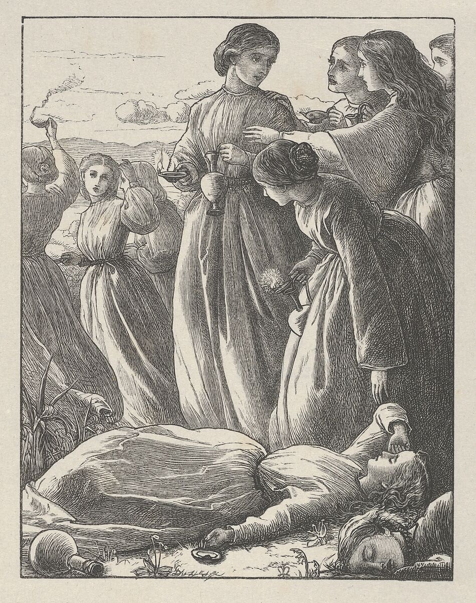 The Parable of the [Ten] Virgins (The Parables of Our Lord and Saviour Jesus Christ), After Sir John Everett Millais (British, Southampton 1829–1896 London), Wood engraving; proof 