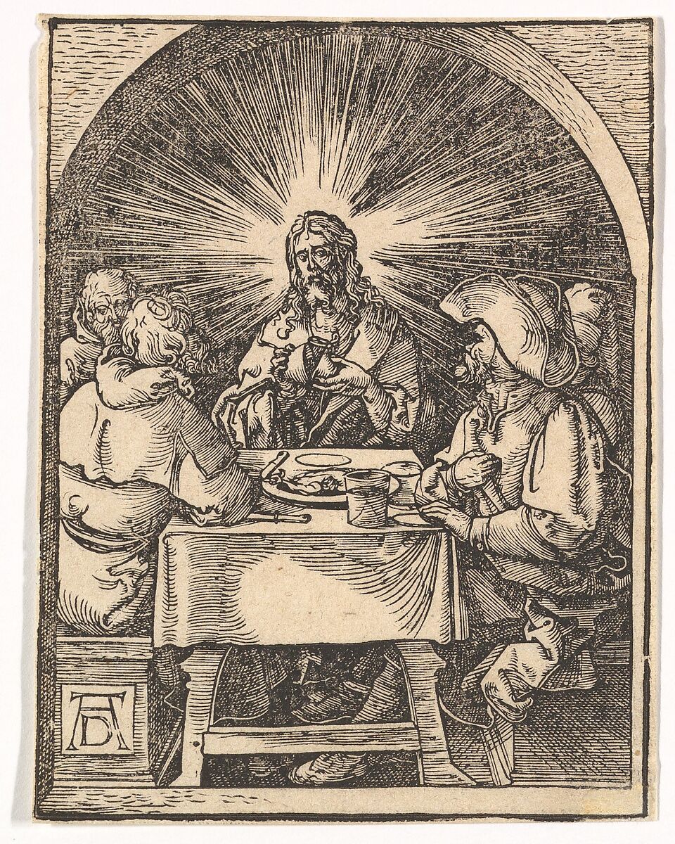 Christ in Emmaus, from The Small Passion (copy), after Albrecht Dürer (German, Nuremberg 1471–1528 Nuremberg), Woodcut 