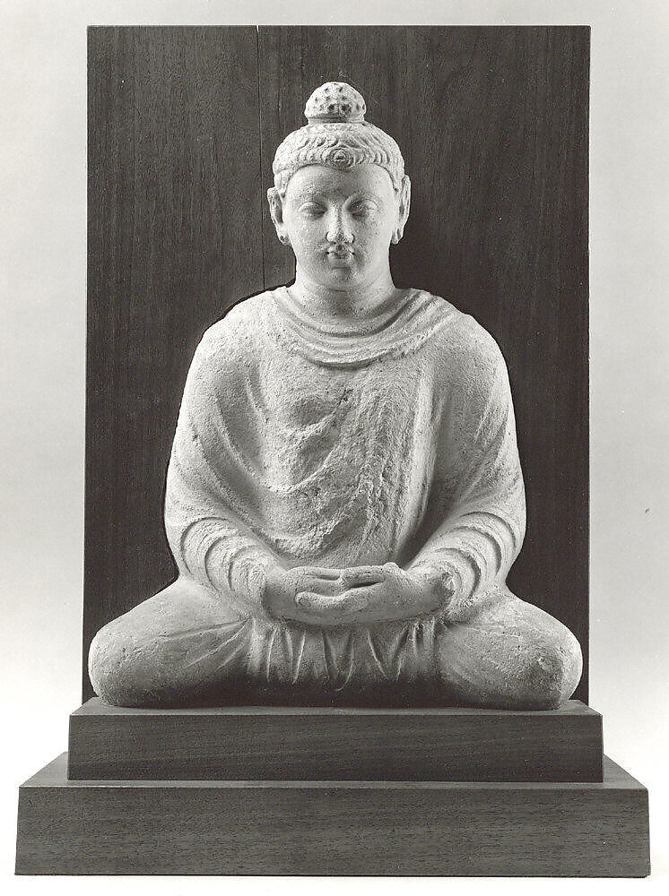 Meditating Buddha, Stucco, Pakistan (ancient region of Gandhara) 