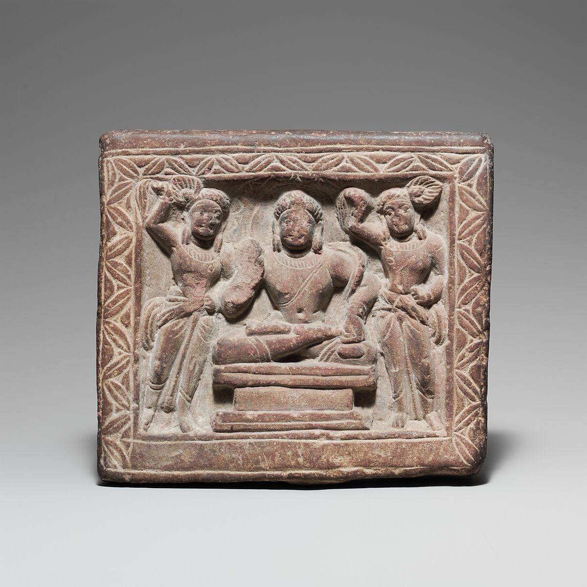 Bodhisattva and Attendants, Red stone, India (Uttar Pradesh, Mathura) 