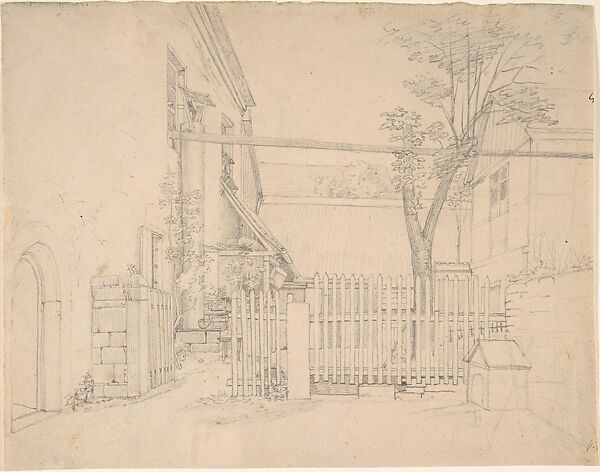 View of a Courtyard in Loschwitz (?)